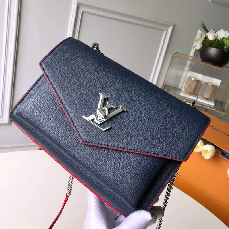 LV M56137 Louis Vuitton Mylockme Chain Bag Navy Blue