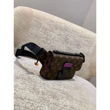 LV M45807 Louis Vuitton S Lock Sling Bag Purple