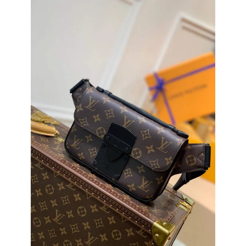 LV M45807 Louis Vuitton S Lock Sling Bag Black