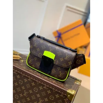 LV M45864 Louis Vuitton S Lock Sling Bag Jaune Fluo