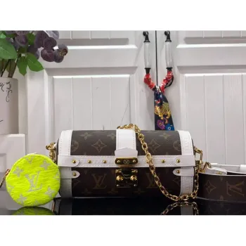 LV M81485 Louis Vuitton Papillon Trunk Handbag White