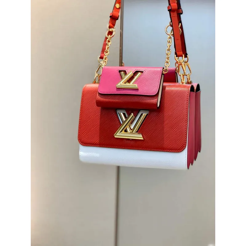 LV M59884 Louis Vuitton Twist MM Handbag Red