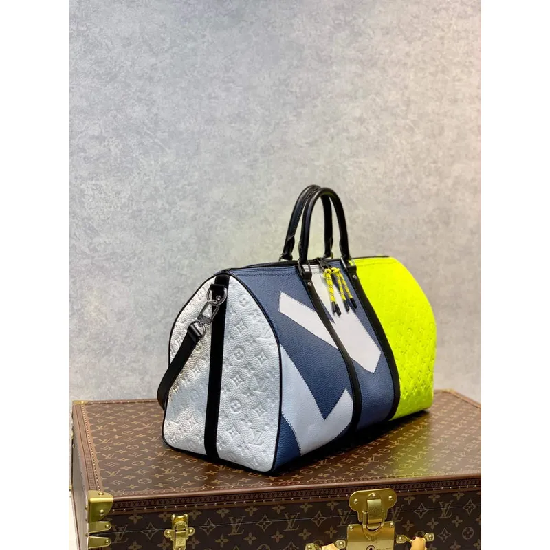 LV M59922 Louis Vuitton Keepall 50B Travel Bag Yellow