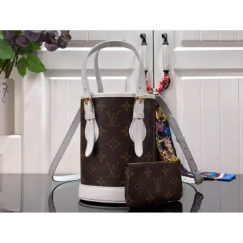 LV M81489 Louis Vuitton Nano Bucket Bag White