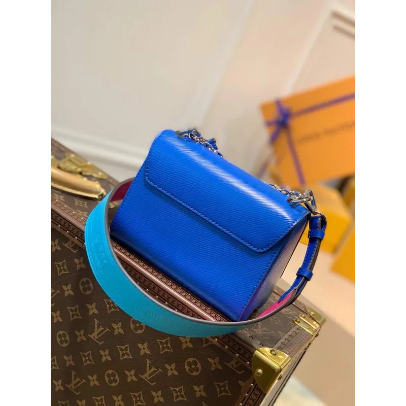 LV M57669 Louis Vuitton Twist MM Epi Handbag M57666 M57667 Blue