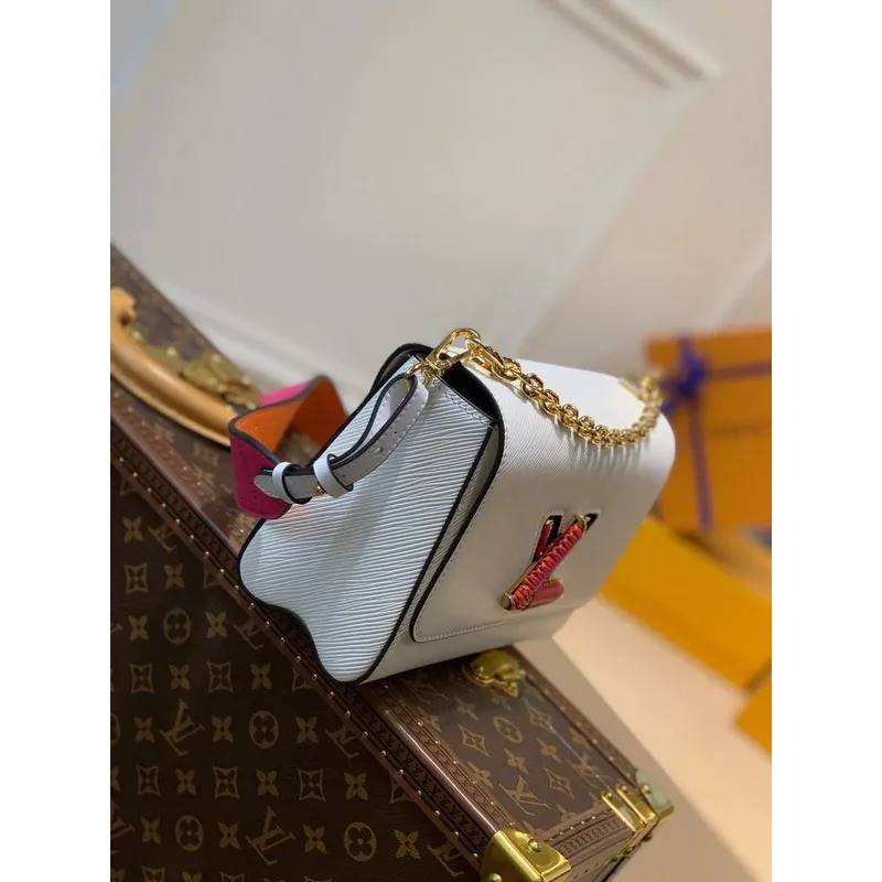 LV M57666 Louis Vuitton Twist MM Epi Handbag M57667 M57669 White