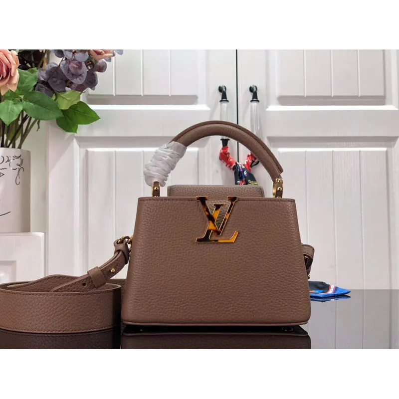 LV M56071 Louis Vuitton Capucines Mini Handbag Light brown