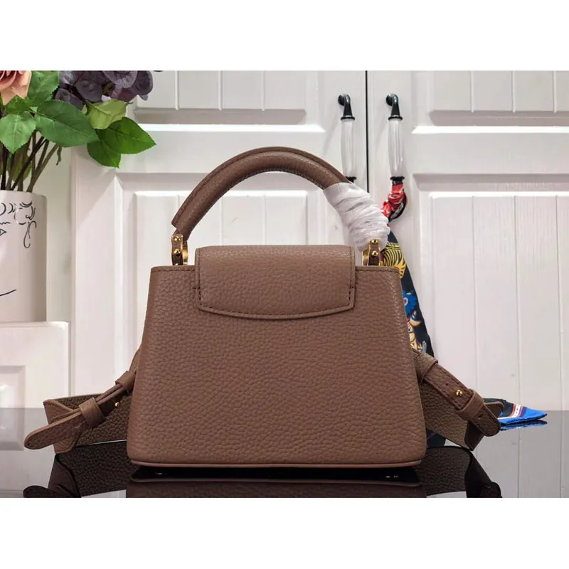 LV M56071 Louis Vuitton Capucines Mini Handbag Light brown