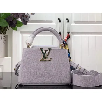 LV M56071 Louis Vuitton Capucines Mini Handbag Taro Purple