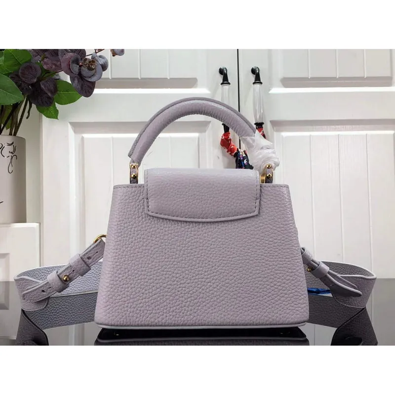 LV M56071 Louis Vuitton Capucines Mini Handbag Taro Purple