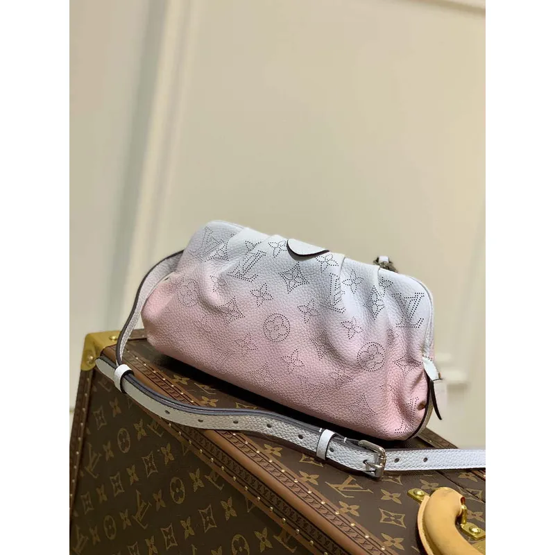 LV M80497 Louis Vuitton Scala Mini Pouch Bag Beige and Pink