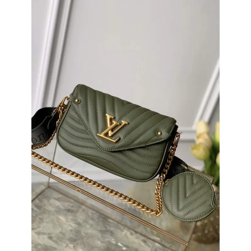 LV M56471 Louis Vuitton New Wave Multi Pochette Leather M56461 Green