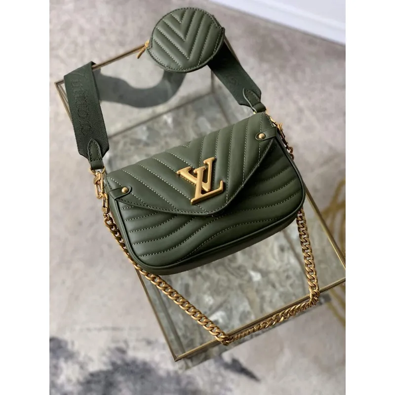 LV M56471 Louis Vuitton New Wave Multi Pochette Leather M56461 Green