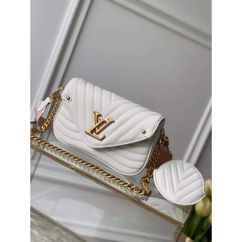 LV M56466 Louis Vuitton New Wave Multi Pochette Leather M56461 White