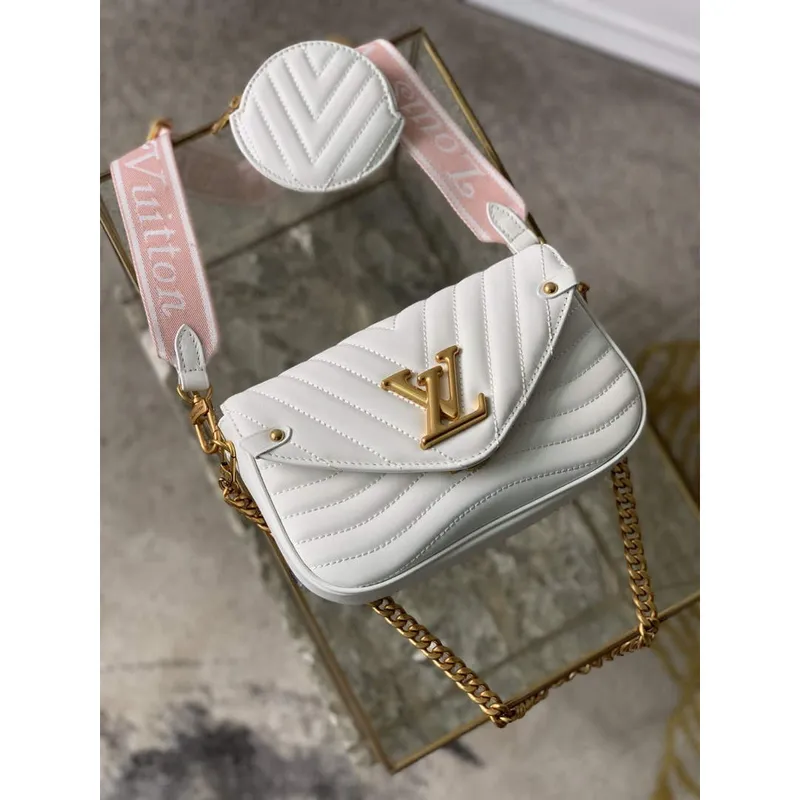 LV M56466 Louis Vuitton New Wave Multi Pochette Leather M56461 White