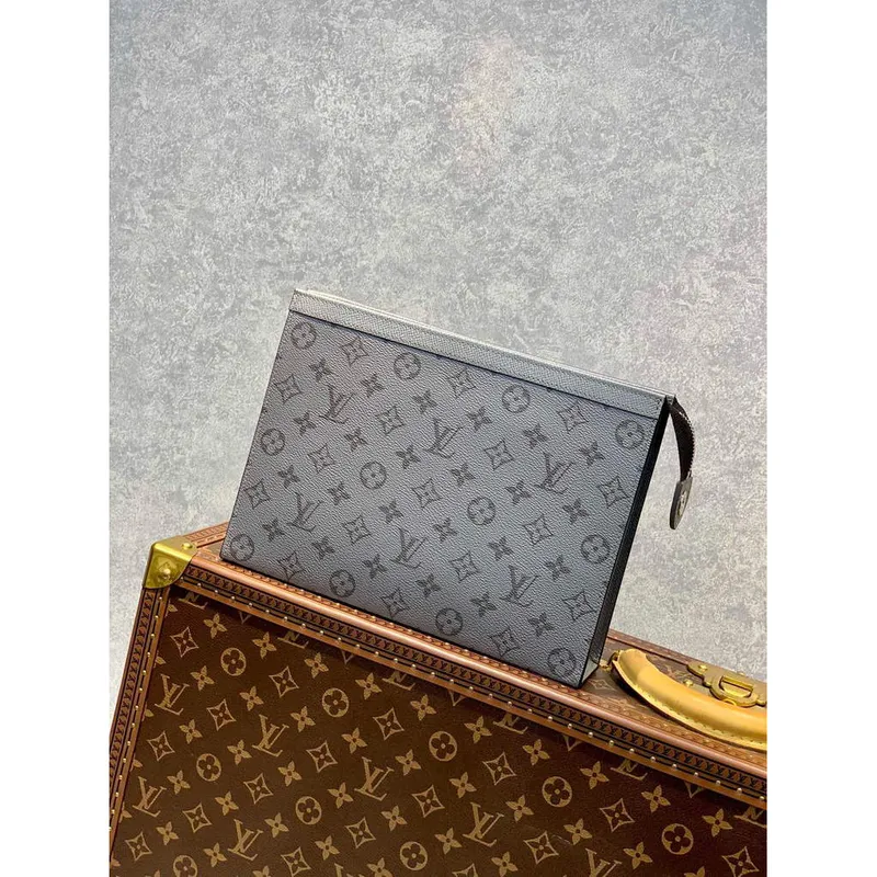 LV M30840 Louis Vuitton Pochette Voyage MM Taiga leather