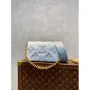 LV M81399 Louis Vuitton Wallet On Strap Bubblegram Glacier Blue