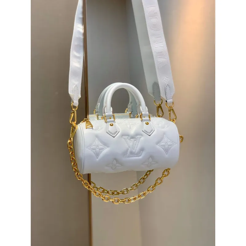 LV M59827 Louis Vuitton Papillon BB Handbag Snow White
