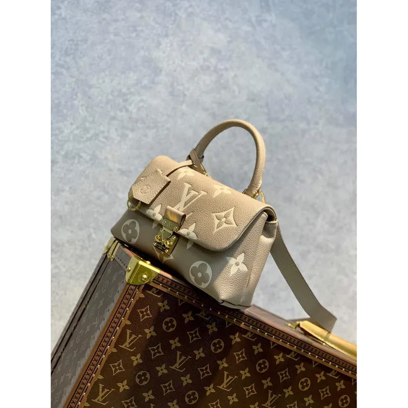 LV M46008 Louis Vuitton Madeleine BB Handbag Monogram Empreinte Leather