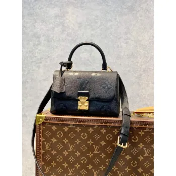 LV M46008 Louis Vuitton Madeleine BB Monogram Empreinte Leather Black