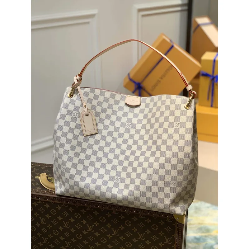 LV N42233 Louis Vuitton Graceful MM Damier azur canvas