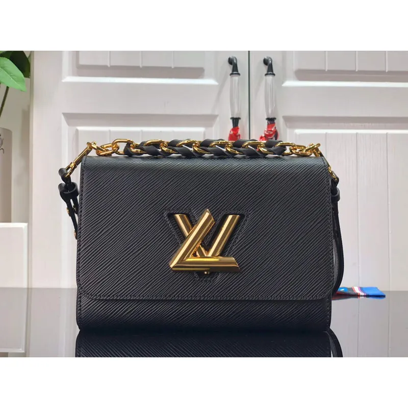 LV M53754 Louis Vuitton Twist MM Epi Grained Cowhide Leather Black