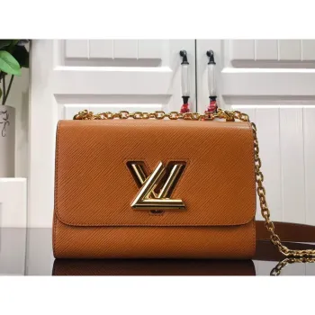 LV M59686 Louis Vuitton Twist MM Gold Miel Brown