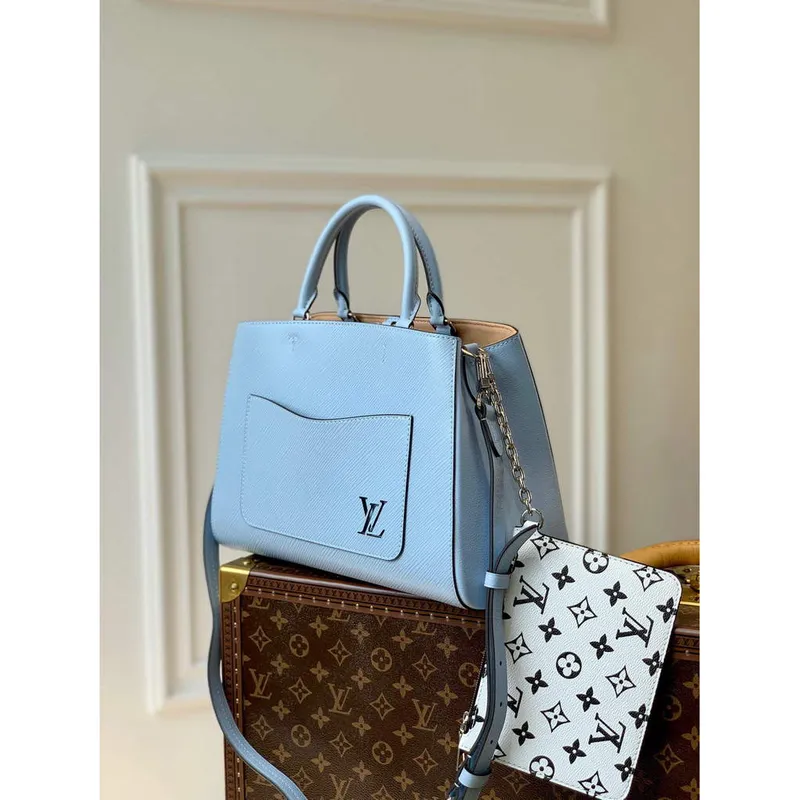 LV M59953 Louis Vuitton Marelle Tote MM Blue