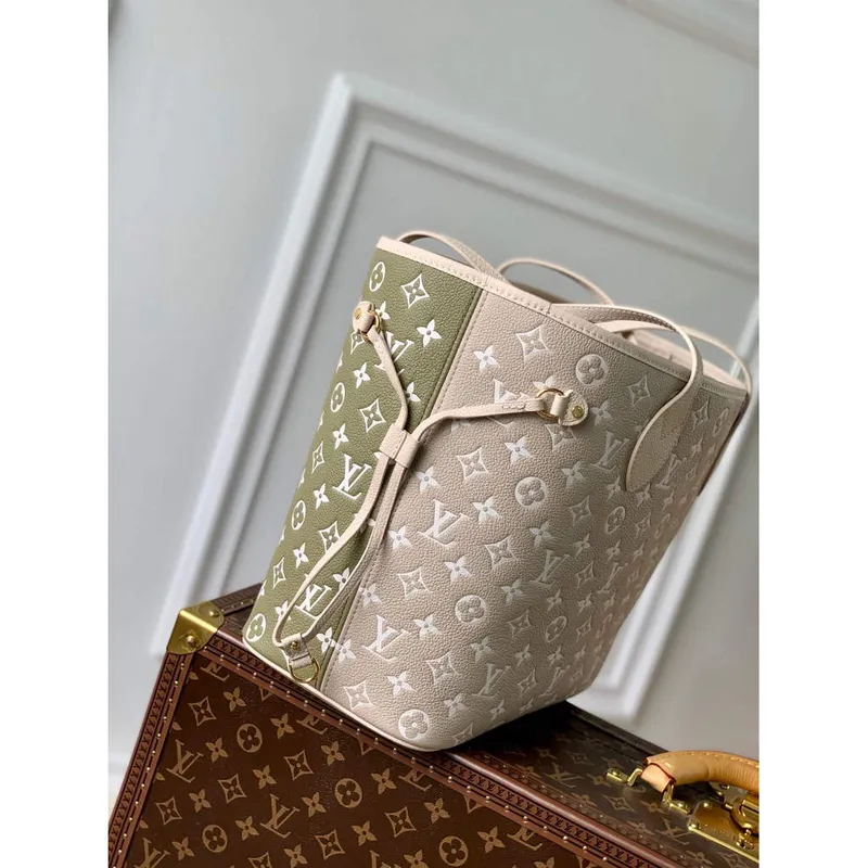 LV M46102 Louis Vuitton Neverfull MM Tote Bag M46103