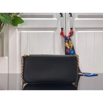 LV M80898 Louis Vuitton Lockme Pouch Black