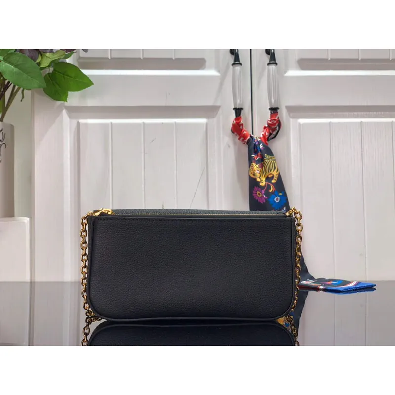 LV M80898 Louis Vuitton Lockme Pouch Black