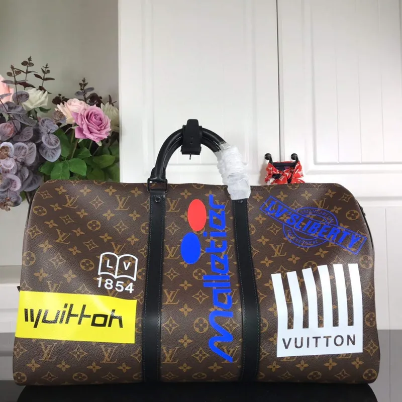 LV N44642 Louis Vuitton Keepall 50B Travel Bag Monogram