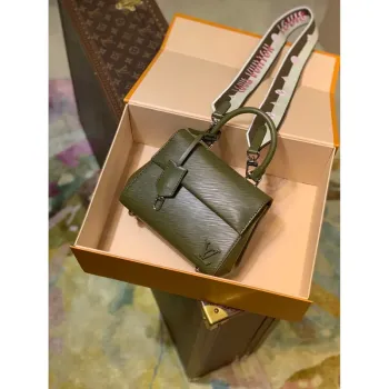 LV M58928 Louis Vuitton Cluny Mini Handbag Brown Green