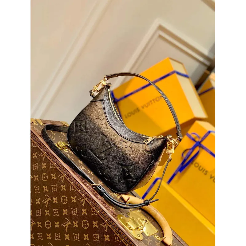 LV M46002 Louis Vuitton Bagatelle Mini Hobo Handbag Black