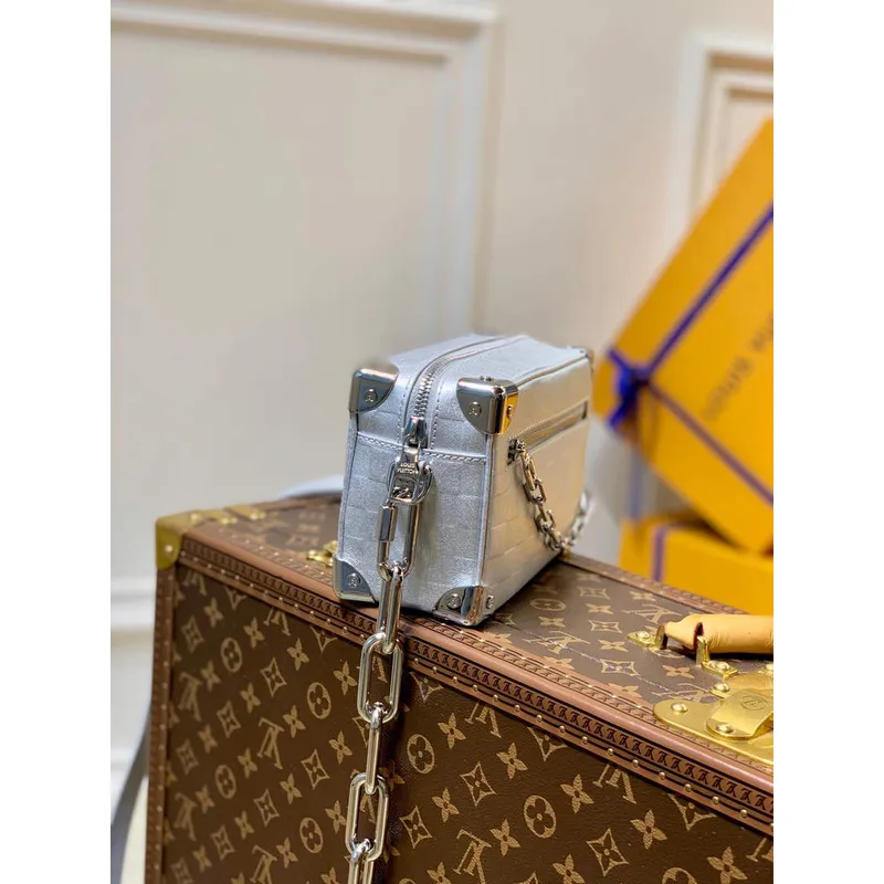 LV M59726 Louis Vuitton Mini Soft Trunk Silver