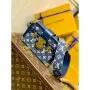 LV M59717 Louis Vuitton Petite Malle Denim Bag Blue