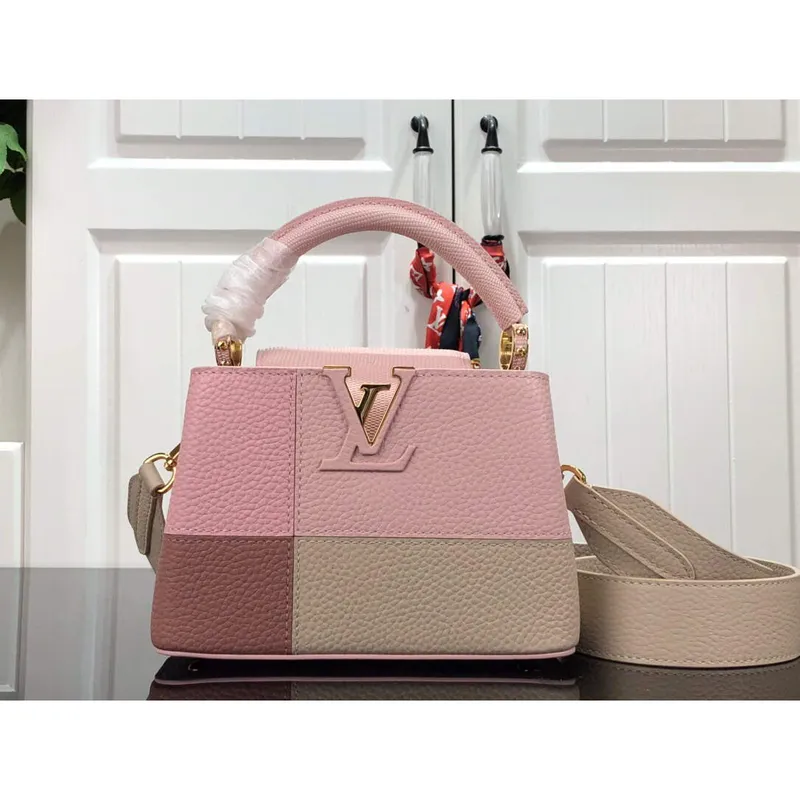 LV M59268 Louis Vuitton Capucines Mini Handbag M59269 Rose