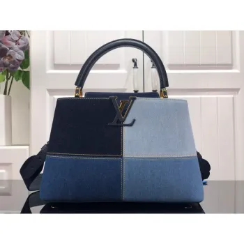 LV M48865 Louis Vuitton Capucines MM Handbag Blue