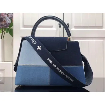 LV M48865 Louis Vuitton Capucines MM Handbag Blue