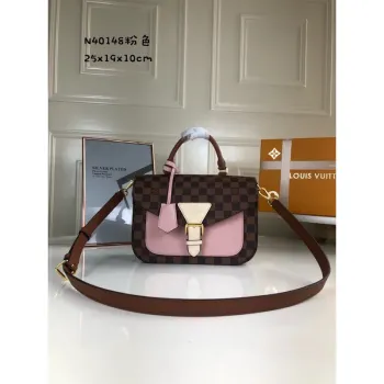 Louis Vuitton N40148 LV Trendy Crossbody Bag Damier Ebene Pink