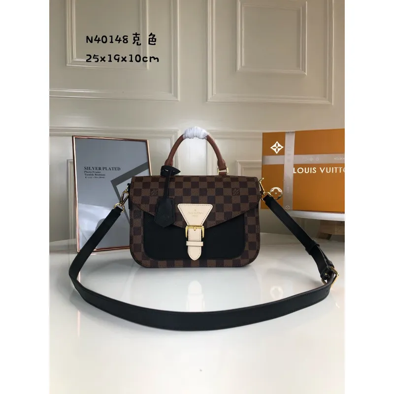 Louis Vuitton N40148 LV Trendy Crossbody Bag Damier Ebene Black