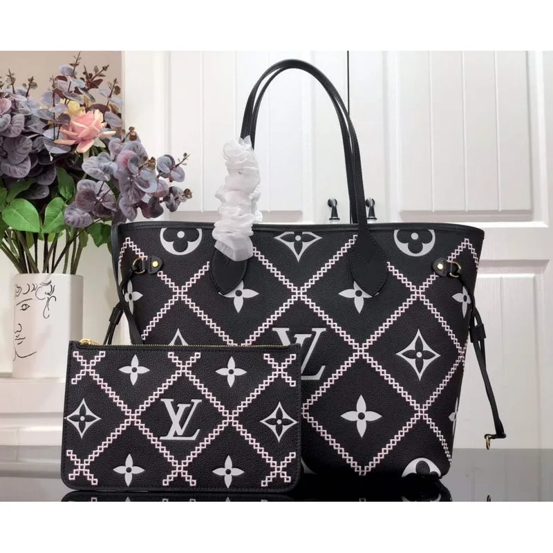 Louis Vuitton M46040 LV M46039 Neverfull MM black