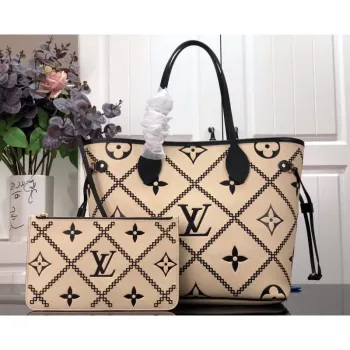 Louis Vuitton M46039 LV M46040 Neverfull MM Beige