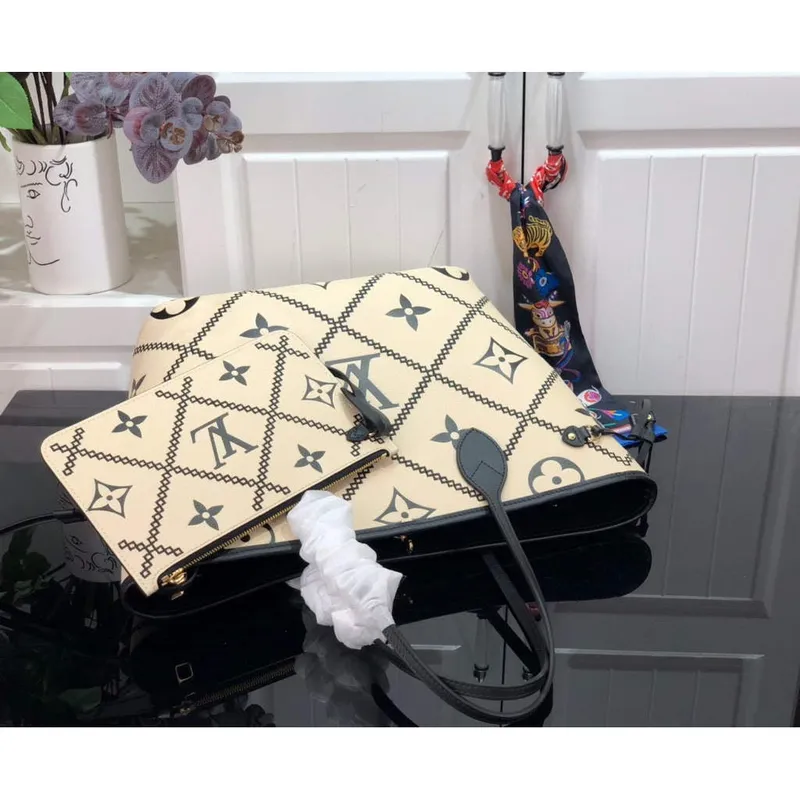 Louis Vuitton M46039 LV M46040 Neverfull MM Beige