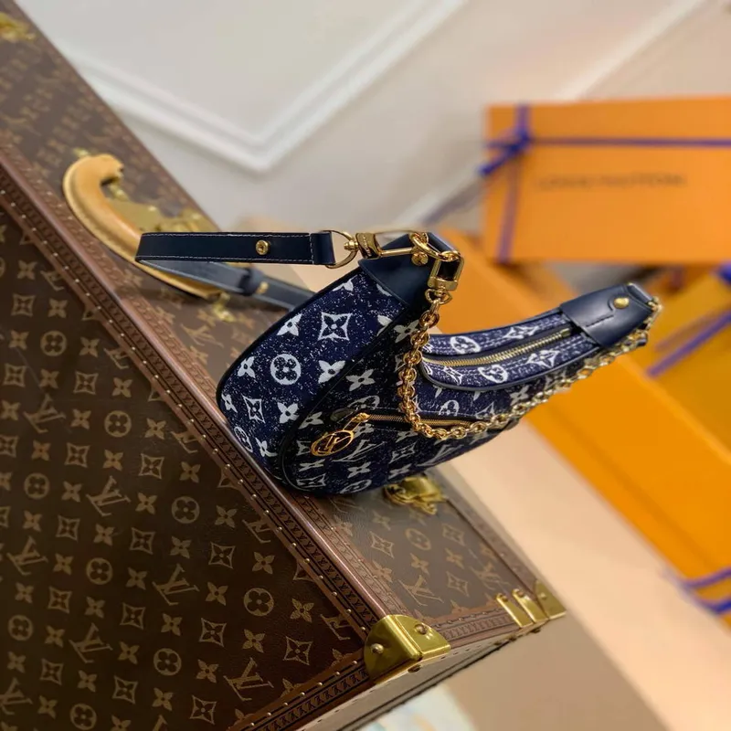 LV M81166 Louis Vuitton Loop Monogram Denim Leather Bag