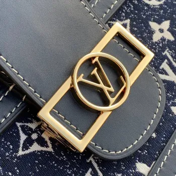 LV M59631 Louis Vuitton Dauphine MM Denim Leather Bag