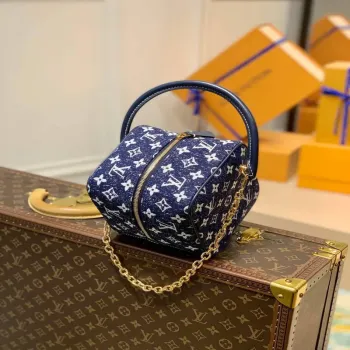 LV M59611 Louis Vuitton Square Denim Leather Bag