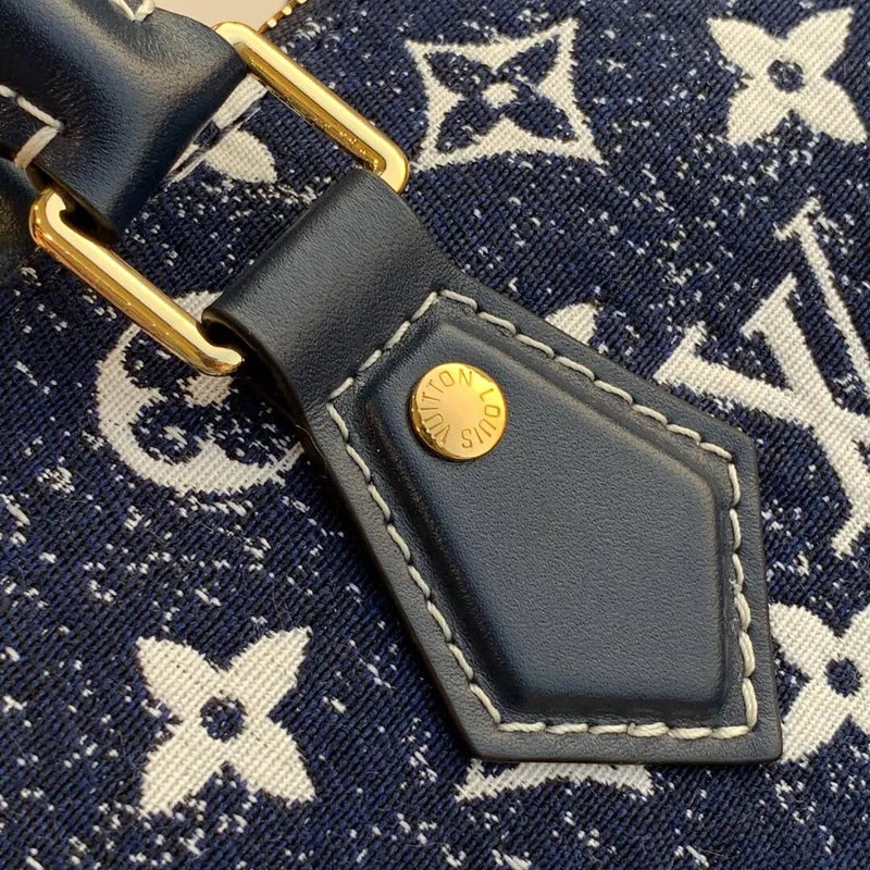 LV M59609 Louis Vuitton Speedy Bandouliere 25 Denim Leather Bag