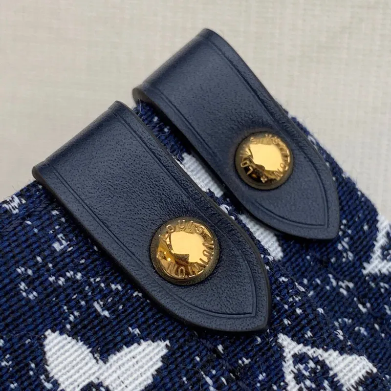 LV M59608 Louis Vuitton Onthego MM Denim Leather Bag