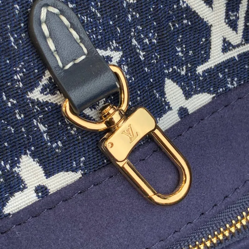 LV M59608 Louis Vuitton Onthego MM Denim Leather Bag